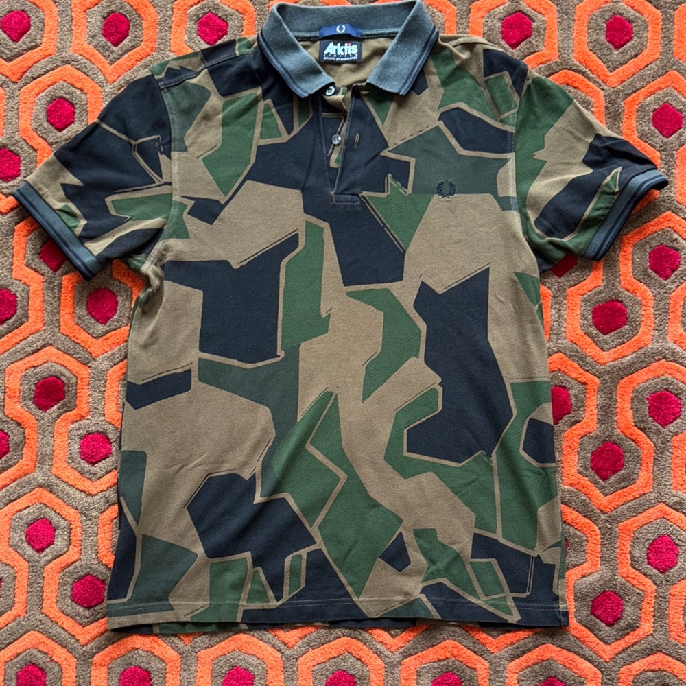 MAKE OFFER! Fred Perry x Arktis Camouflage Polo Shirt Camo Men's Large